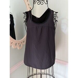 Lululemon Run Split Singlet Tank Top‎ Black Women's Size 6 Split Sides